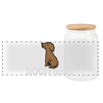 Dogs Over People Hund Lustig Antisozial Spruch - Panorama Keksdose mit Holzdeckel - Weiß - Vorne