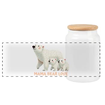 L’amour de Maman Ours pour la fête des mères - Boîte à biscuits avec couvercle en bois - blanc - Devant
