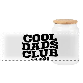 Cool Dads Club - Vatertag Papa Geschenk - Panorama Keksdose mit Holzdeckel - Weiß - Vorne
