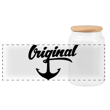 Anchor - Panoramic Cookie Jar with Wooden Lid - white - Front