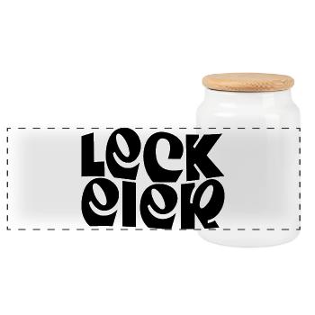 Lick Eggs - Panoramic Cookie Jar with Wooden Lid - white - Front