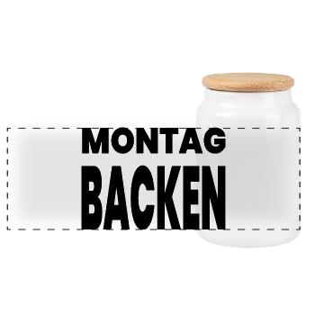 Backen - Panorama Keksdose mit Holzdeckel - Weiß - Vorne