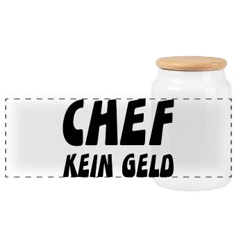 Chef - Panorama Keksdose mit Holzdeckel - Weiß - Vorne