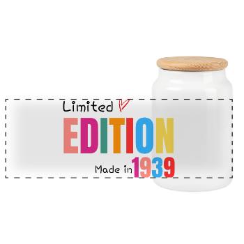 Limited edition Made in 1939 - Boîte à biscuits avec couvercle en bois - blanc - Devant