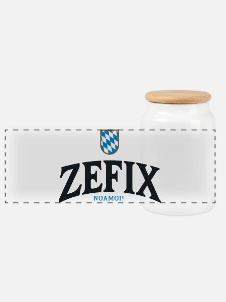 ZEFIX Bavarian Crest - Panorama Keksdose mit Holzdeckel - Weiß
