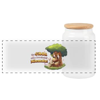 Siggi und der Zauberwald - Kuscheln - Panorama Keksdose mit Holzdeckel - Weiß - Vorne