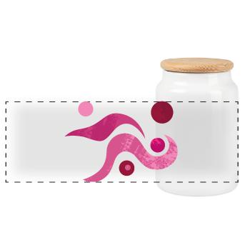 Yoga design_52 - Panoramic Cookie Jar with Wooden Lid - white - Front