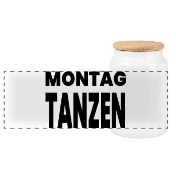 Tanzen - Panorama Keksdose mit Holzdeckel - Weiß - Vorne