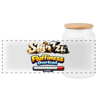 Schienbein-Fluffigkeit-Überladung - Panorama Keksdose mit Holzdeckel - Weiß - Vorne