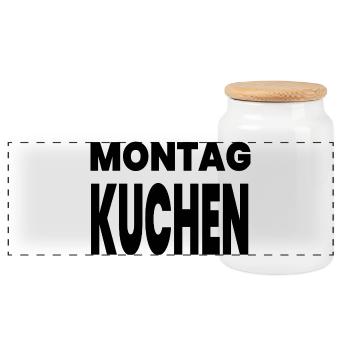 Kuchen - Panorama Keksdose mit Holzdeckel - Weiß - Vorne