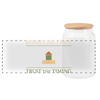 Mère Montessori, parentalité douce, pleine conscience - Boîte à biscuits avec couvercle en bois - blanc - Devant