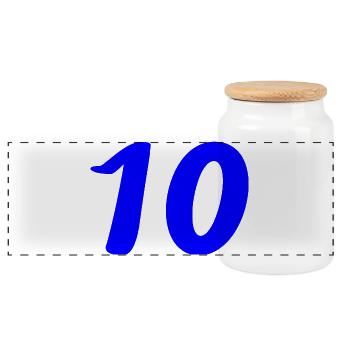 10. 10 YEARS. 10th ANNIVERSARY. 10 YEAR ANNIVERSARY. - Panoramic Cookie Jar with Wooden Lid - white - Front