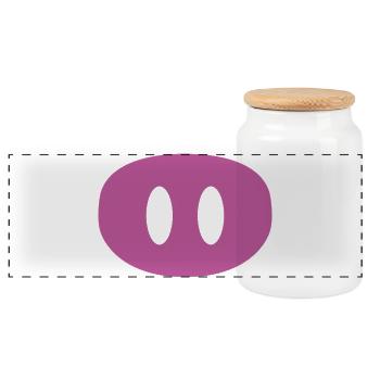 Museau de cochon - Boîte à biscuits avec couvercle en bois - blanc - Devant