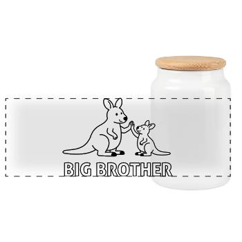 frère aîné - Boîte à biscuits avec couvercle en bois - blanc - Devant