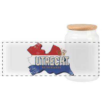 Utrecht aux Pays-Bas Souvenir Rétro Holland - Boîte à biscuits avec couvercle en bois - blanc - Devant