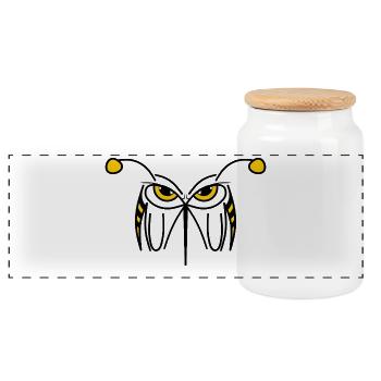 MORSURE - Guêpe en colère - Boîte à biscuits avec couvercle en bois - blanc - Devant