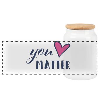 YOU MATTER - Selbstliebe - Mental Health - Panorama Keksdose mit Holzdeckel - Weiß - Vorne