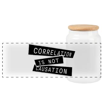 Correlation Is Not Causation Nerd Wissenschaft - Panorama Keksdose mit Holzdeckel - Weiß - Vorne