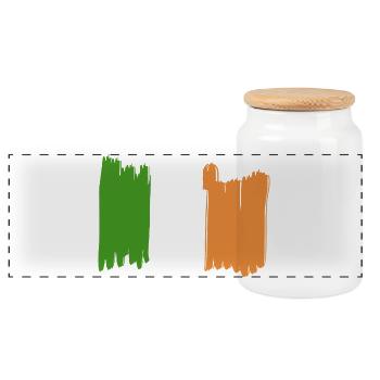 Irland Fahne Reisen - Panorama Keksdose mit Holzdeckel - Weiß - Vorne