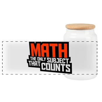 Math The Only Subject That Counts Nerd Mathe Logo - Panoramic Cookie Jar with Wooden Lid - white - Front