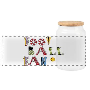Football fan - Panoramic Cookie Jar with Wooden Lid - white - Front