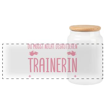 Trainerin hat sowieso recht Fußballtrainerin - Panorama Keksdose mit Holzdeckel - Weiß - Vorne