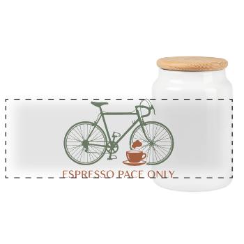 Maillot vélo Espresso Pace - Boîte à biscuits avec couvercle en bois - blanc - Devant