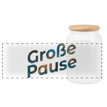 Große Pause - Panorama Keksdose mit Holzdeckel - Weiß - Vorne