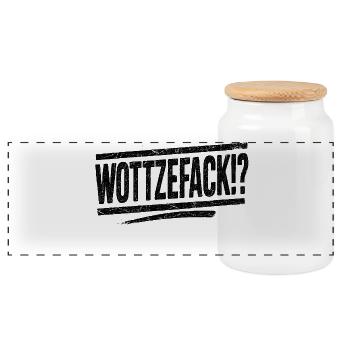 Wottzefack Humor Saying Funny Funny Gift Idea - Panoramic Cookie Jar with Wooden Lid - white - Front