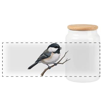 Fir - Panoramic Cookie Jar with Wooden Lid - white - Front