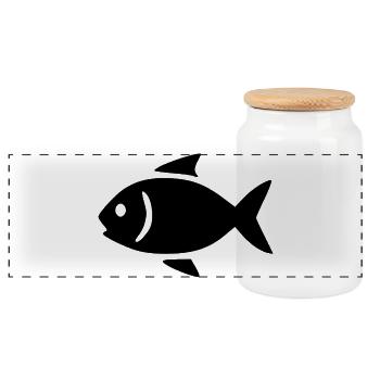 Pêche Pêche Poisson Poisson Poisson Cadeau Pêcheur - Boîte à biscuits avec couvercle en bois - blanc - Devant