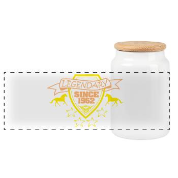Légandaire 1952 - Boîte à biscuits avec couvercle en bois - blanc - Devant