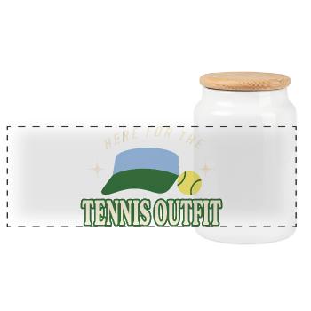 Club de tennis Tenniscore, uniquement sans adhésion - Boîte à biscuits avec couvercle en bois - blanc - Devant