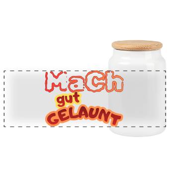 MaCh de bonne humeur - Boîte à biscuits avec couvercle en bois - blanc - Devant