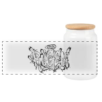 Rügen Graffiti Oldschool Hip Hop - Boîte à biscuits avec couvercle en bois - blanc - Devant