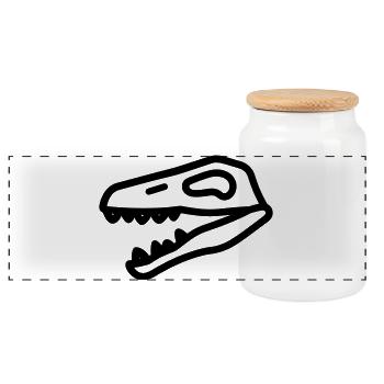 préhistorique - Boîte à biscuits avec couvercle en bois - blanc - Devant
