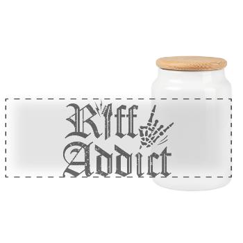 Riff Addict Guitariste Heavy Metal Rock - Boîte à biscuits avec couvercle en bois - blanc - Devant