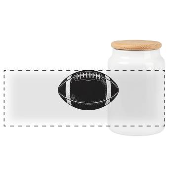 American Football - Panorama Keksdose mit Holzdeckel - Weiß - Vorne