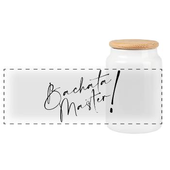 Bachata - Boîte à biscuits avec couvercle en bois - blanc - Devant