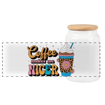 Le café me rend meilleur kaffee - Boîte à biscuits avec couvercle en bois - blanc - Devant