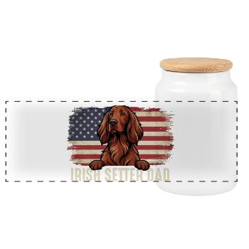 Irischer Setter-Vater – Red Setter Hundebesitzer Vogelhund - Panorama Keksdose mit Holzdeckel - Weiß - Vorne