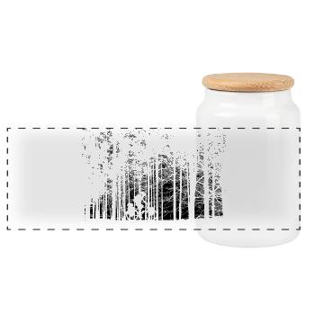 Freedom on two wheels – cyclists in the forest - Panoramic Cookie Jar with Wooden Lid - white - Front