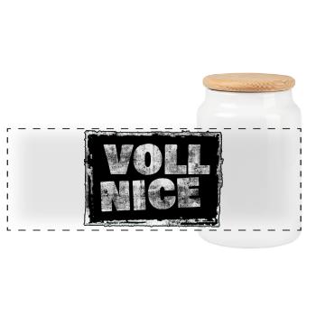 Imprimé complet de t-shirt grunge - Boîte à biscuits avec couvercle en bois - blanc - Devant