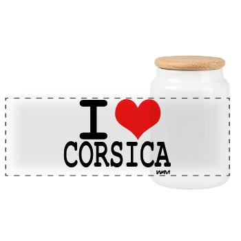 i love corsica - couleurs personnalisables - Boîte à biscuits avec couvercle en bois - blanc - Devant