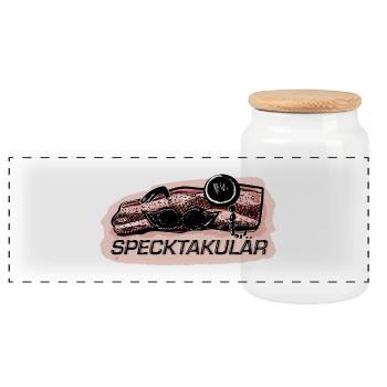 Spektakulär - Panorama Keksdose mit Holzdeckel - Weiß - Vorne
