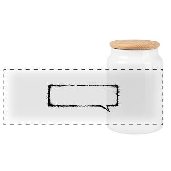 Sprechblase_Grunge_Banner - Boîte à biscuits avec couvercle en bois - blanc - Devant