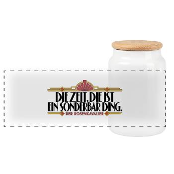 Rosenkavalier - Zeit - Panorama Keksdose mit Holzdeckel - Weiß - Vorne