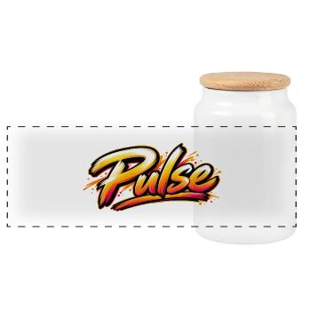 Pulse Graffiti Farbexplosion - Panorama Keksdose mit Holzdeckel - Weiß - Vorne