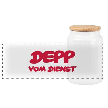 Depp from the service - Panoramic Cookie Jar with Wooden Lid - white - Front