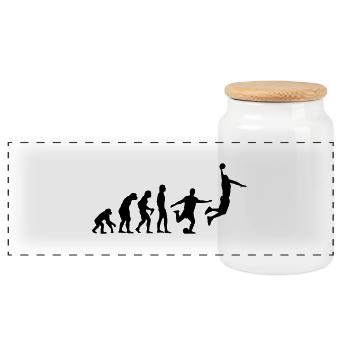 Basket-ball Evolution Basketball Basket - Boîte à biscuits avec couvercle en bois - blanc - Devant